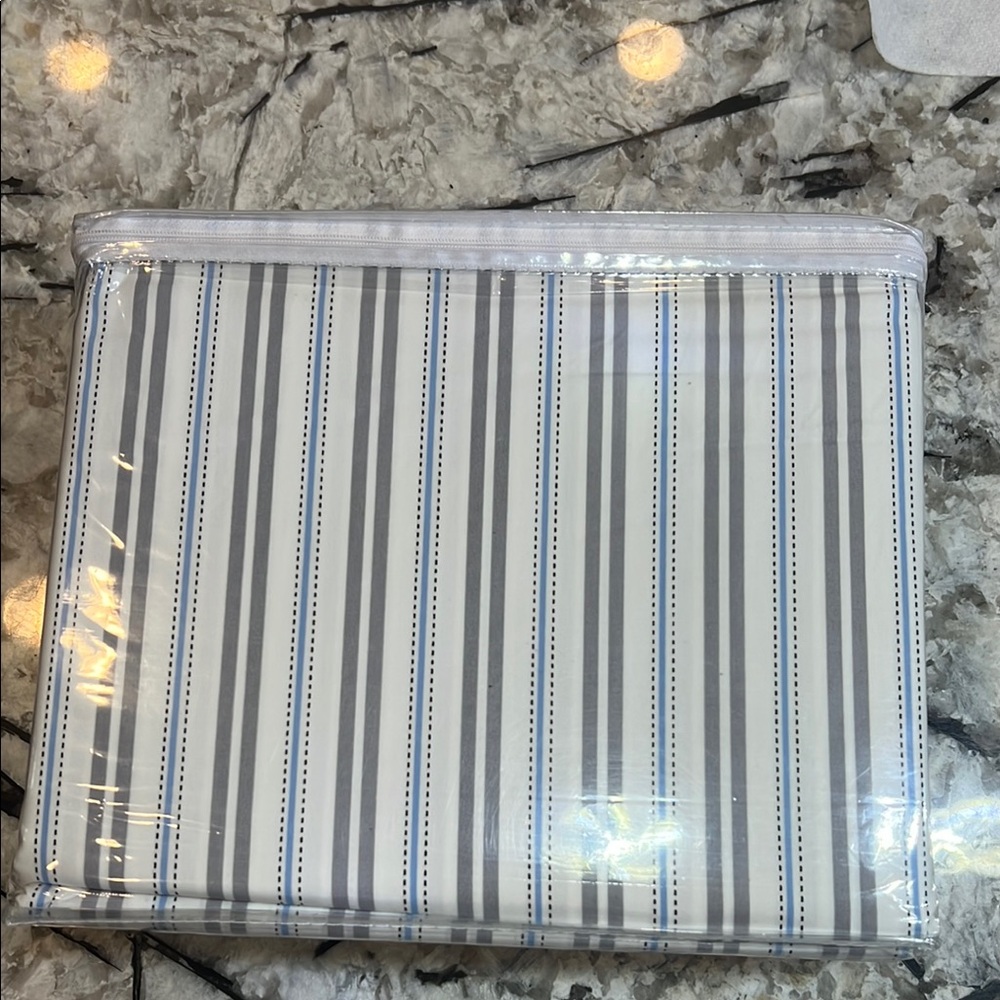 Gray and Blue Striped Bedding Sheets - Picture 2 of 2